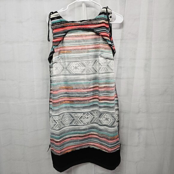 AB Studio Black Red Aztec Southwestern Sleeveless Sheath Dress Size 14 - Picture 10 of 15